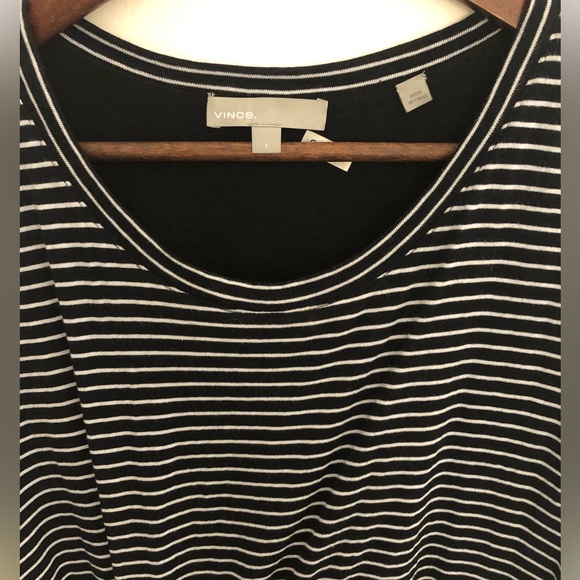 Vince Side-tie Striped T-shirt Dress - Size S - Picture 5 of 6